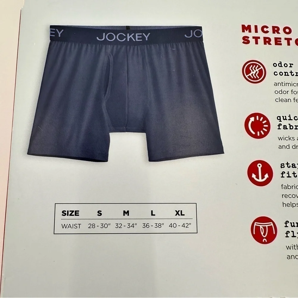 Jockey Generation NWT 3 Pair Micro Stretch Boxer Briefs Size Small (28-30)